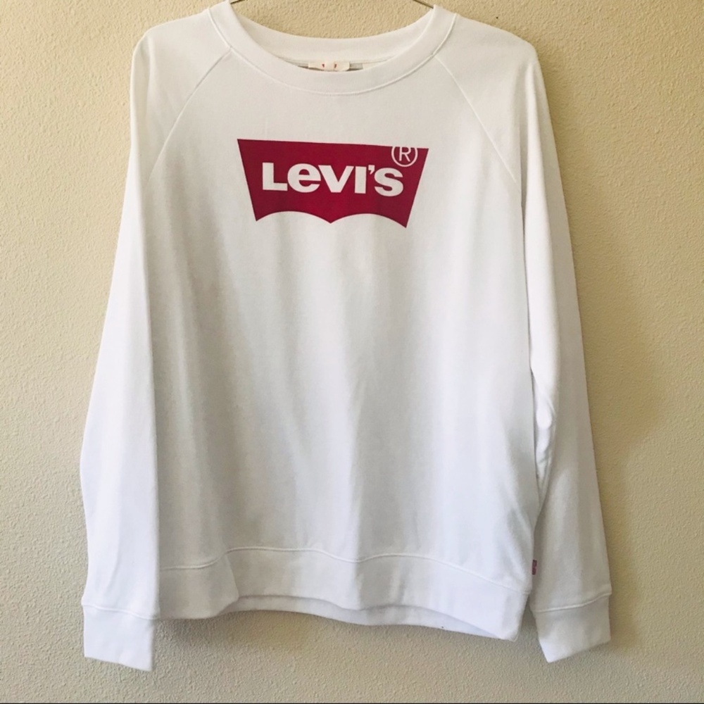 Levi’s Oversized Pullover Sweatshirt White Size Medium